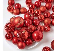 Plastic Electroplated Christmas Ball Set with 48pcs for Holiday Decor, Featuring Hanging Holes for Easy Display on Trees, Garlands, and Wreaths, Reusable Design (Apricot)