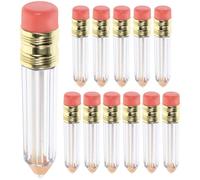 Plastic Empty Lip Gloss Tube Refillable Container Pencil Shaped 12pcs | Pencil Shaped, Portable, Reusable and Odour Free, for Handmade Cosmetics and Shower Gel