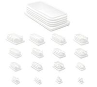 Plastic End Caps. Ribbed Inserts for Rectangular Tubes. Made in Germany (White, 30mm x 10mm - See Second Image Before You Order This Size, Pack of 4)
