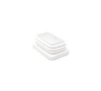 Plastic End Caps. Ribbed Inserts for Rectangular Tubes. Made in Germany (White, 40mm x 25mm - See Second Image Before You Order This Size, Pack of 4)