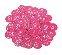 Plastic Engraved Number Tags， 100 Pcs Plastic Sequential Number Tags Round 3.5cm Rosy Garden Office Hotel Mailbox Gym