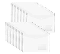 Plastic Envelopes Wallets, MerryNine 24 Pack A4 Clear Document Folder with Label Pocket, for School Home Work Office Organization