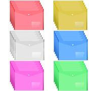 Plastic Envelopes Wallets, MerryNine 30 Pack A4 Colorful Document Folder, for School Home Work Office Organization