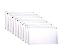 Plastic Envelopes with Zipper, 5 x 10 Clear Poly Envelope Folder for Money Receipts Coupons Bills, 10 Packs