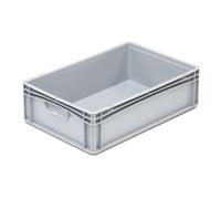 Plastic Euro Stacking Container, Heavy Duty Industrial Storage Containers Boxes Crates - 60x40x12cm - 23.9 Litres