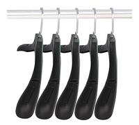 Plastic Extra Wide Suit Hangers, Pack of 20, Width: 17.7",Notched Shoulders & Swivel Hooks, Black