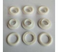 Plastic eyelet fastener resin adjustable inner 15mm outer 28mm size compatible with hand press tools, designed to replace traditional metal eyelets (50pcs white)