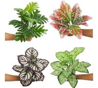 Plastic Fake Ivy Leaves 4-Pack Hanging Plant Decoration | Realistic leaf texture, vibrant green color, 4-pack value set, for instant natural look, no maintenance required