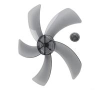 Plastic Fan Blade for Pedestal and Desk Fans 18 Inch Five Leaves with Nut Cover Replacement Offering Quiet Operation and Heat Resistance (Transparent Black)