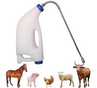 Plastic Farm Animal Feeding Bottle - Self-Feeding Dispenser for Calves, Gooses, Pigs, Bulls, Sheep, and Poultry - Ideal for Water, Medicine, and Milk