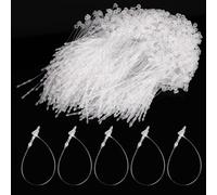Plastic Fasteners, 1000 Pieces 3.5 Inch Long Clear Snap Lock Pins Security Jewelry Tags Pins Transparent Hang Clothing Price Tag Loop for Retail Store Clothes Crafts Price Tag Showing