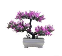 Plastic Faux Cedar Bonsai Tree 25x15cm Realistic Green
