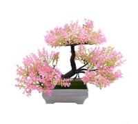 Plastic Faux Cedar Bonsai Tree 25x15cm Realistic Green