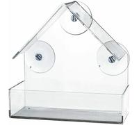 Plastic Feeder House Window Pane, 225ml, Transparent Pet Feeder