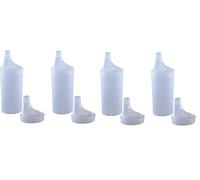 Plastic Feeding Cup with 2 LIDS - Adult Feeder Beaker Large and Narrow spout - Hospital Mug. (4)