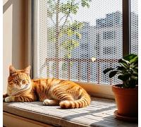 Plastic Fence Mesh Cat Safety Net,White Anti-Fall Balcony Protection Guard Window Isolation Netting,Reinforced Stair Patios Balcony Railing Mesh (0.8cm Hole Spacing,120x300cm)