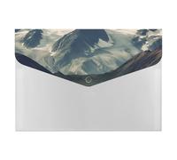 Plastic File Folders with Snap,Alaska Mountains Clear Folders File Bags File Organiser File Wallet Expandable File Folder, Document Storage Organizer
