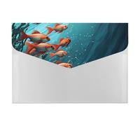 Plastic File Folders with Snap,Fish Aquarium Clear Folders File Bags File Organiser File Wallet Expandable File Folder, Document Storage Organizer