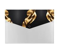 Plastic File Folders with Snap,Gold Black Wallpapers Clear Folders File Bags File Organiser File Wallet Expandable File Folder, Document Storage Organizer