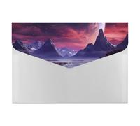 Plastic File Folders with Snap,Purple Sky Planet Clear Folders File Bags File Organiser File Wallet Expandable File Folder, Document Storage Organizer