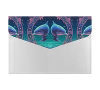 Plastic File Folders with Snap,Two Dolphins Clear Folders File Bags File Organiser File Wallet Expandable File Folder, Document Storage Organizer