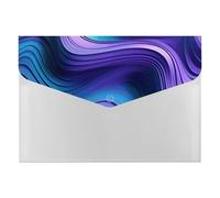 Plastic File Folders with Snap,Wavy Purple Clear Folders File Bags File Organiser File Wallet Expandable File Folder, Document Storage Organizer