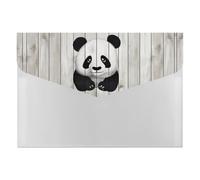 Plastic File Folders with Snap,White Wooden Panda Clear Folders File Bags File Organiser File Wallet Expandable File Folder, Document Storage Organizer