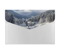 Plastic File Folders with Snap,Winter Landscape in The Bavarian Alps Clear Folders File Bags File Organiser File Wallet Expandable File Folder, Document Storage Organizer