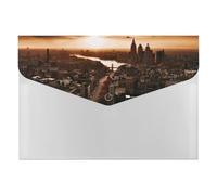 Plastic File Folders with Snap,York City Sunset Picture Clear Folders File Bags File Organiser File Wallet Expandable File Folder, Document Storage Organizer