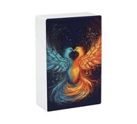 Plastic Fire and Water Phoenix Cigarette Case Waterproof Cigarette Holder Box for 20pcs King Size Cigarettes, Crush Resistant Cig Case Pack Accessory, Ideal Gift for Smoker Women Men