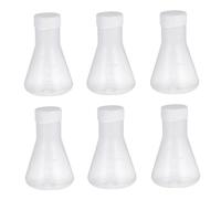 Plastic Flasks 6PCS Conical Flask 250ml Scientific Erlenmeyer Measuring Bottle with Cap for Laboratory