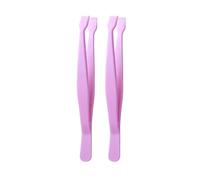 Plastic Flat Head Eyelash Tweezers | Multicolor 11.8 cm, 2 pieces: Handling small items, crafts, stamps(Purple)