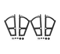 Plastic Flip Down Shoe Cabinet Hinges Black 4pcs | Space-saving Design Resists Loosening, Suitable for Shoe Rack Doors, Includes Two Pairs of Hinges