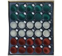 Plastic flocked Christmas balls set with 30 pieces, velvet texture, plastic, 3cm diameter, perfect for holiday craft projects and tree decorations (C)