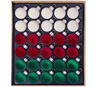 Plastic flocked Christmas balls set with 30 pieces, velvet texture, plastic, 3cm diameter, perfect for holiday craft projects and tree decorations (B)