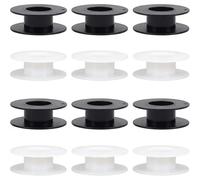 Plastic Floss Bobbins, Yarn Bobbins 50pcs, White and Black, 55x20mm Plastic Wire Spools for Sew