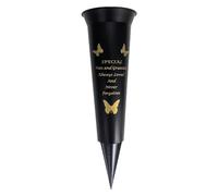 Plastic Flower Holders/Memorial Grave Vases Ornaments - Butterfly Spike Grave Flower Vase Holders with Funeral Verses for Your Loved Ones - Black (Nan and Grandad)