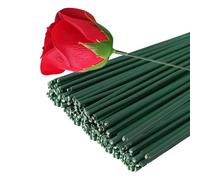 Plastic Flower Stems 100 Pcs Green Flower Sticks Artificial Floral Rod Florist Wire Floristry Supplies for DIY Craft Bouquet Making for Bouquet Party Floral Decoration (30 cm x 2 mm)