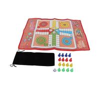 Plastic Flying Chess Game Set Non Woven Fabric Chess Board Game Educational Toys for Family Party Travel Camping Leisure Entertainment 16 Pieces 1 Dice 1 Storage Bag 1