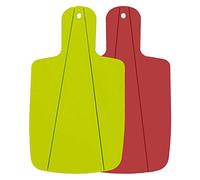 Plastic Folding Chopping Board Set - Easy-Grip Handles, Suitable for Kitchen, Picnic, Cutting Fruits, Vegetables and Meat - Red and Green Set of 2