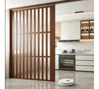 Plastic Folding Door for Closet/Bathroom/Shower, Invisible Magnetic Room Divider Screen with Handle and Lock, PVC Clear Multifold Interior Door