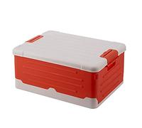 Plastic Folding Utility Crates Stackable Multifunctional Storage Box Containers,Collapsible Storage Bins with Lids,Storage Cubes Bins Baskets Organizer for Office Home Garage-White 55l(18.7x13x10.6in