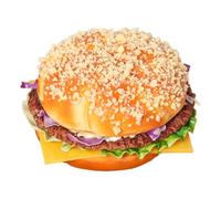 Plastic Food, Artificial Burger Prop for Food Display, StyleB | Lifelike Spicy Sesame Burger, Multi-use for Shop Displays & Kids' Play, PU Build