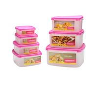 Plastic Food Containers Tubs Storage Saver Cake Lunch Square Set 7PC