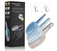 Plastic Food Scoops Set, 3 Pcs Ice Dry Food Scoops, Multipurpose Scoops for Kitchen Bar Popcorn Flour Candy Coffee Beans Sweet Feed Pet Dog Food Scooper Shovel Storage Container Scoops Set