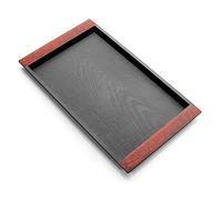 Plastic Food Serving Tray With Anti-Slip Top and Bottom, Small Rectangular Tray With Grip Handles for Eating, Dinner, Drinks, Tea, Party, Black (32 * 19cm)