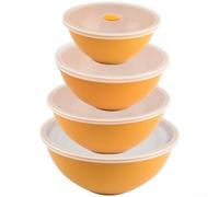 Plastic Food Storage Container With Sealed Lid Airtight Design Keeps Fresh Fruits Snacks And Leftovers Stackable For Organization Green Or Yellow S M L Xl Sizes 4 Pack(Yellow)