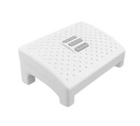 Plastic Footstool with Particle Massage Roller, White PP for Office | Non Slip Support, Stable Structure, Simple Design, Household Use, Desk Feet Rest, Child Piano Step