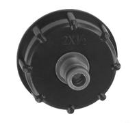 Plastic for IBC Tank Tap Fitting with 60mm Coarse Thread for 1000L / 275-330 Gallon Water Containers, Compatible with Standard 2" for IBC, Includes(1/2)