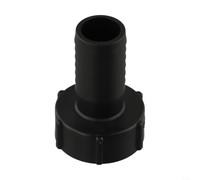 Plastic for IBC Water Tank Tap Adapter for Garden Hose Plastic | Fits standard for ibc tanks, 38mm outlet, connects to garden hoses, black plastic, quick install